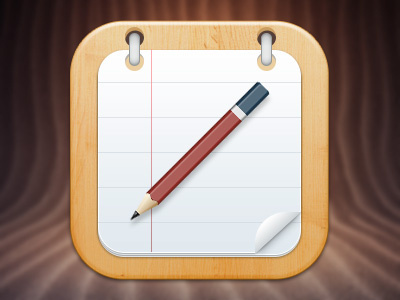 Notepad icon notepad paper pencil ui wood