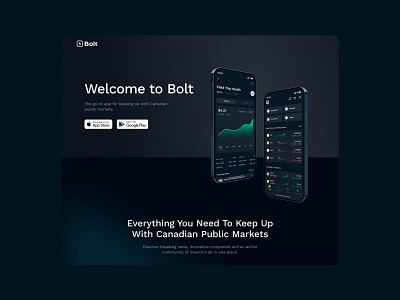 Bolt — Stock Markets App Landing