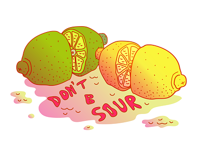 Don't B Sour citrus illustration illustrator lemon lime sour
