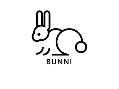 Minimalist experiment bunny line logo rabbit