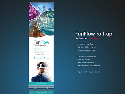 #FunFlow Roll-up Banner branding design illustration vector