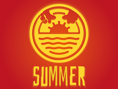 SUMMER beach camel design fire illustration red sahara vector yellow