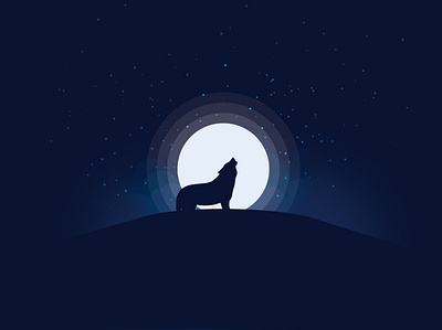 night wolf design illustration night wolf