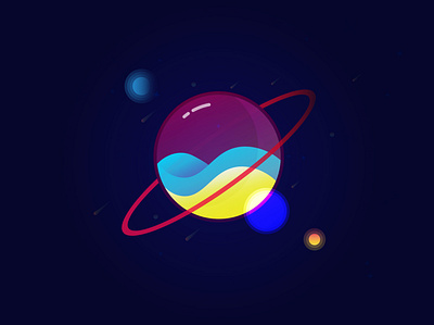 planet design illustration planet stars