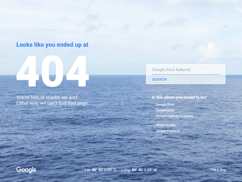 404 Pitch 404 gif latitude longitude ocean zen