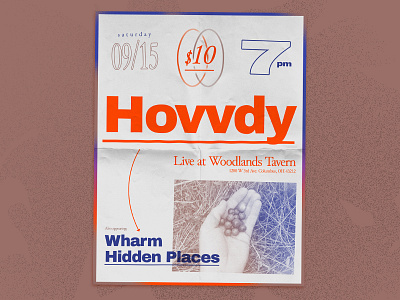 Hovvdy flyer bands columbus diy flyer hidden places hovvdy wharm