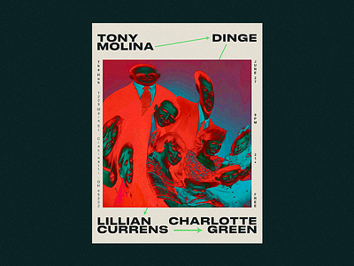 06/27 Flyer bands charlotte green cincinnati dinge diy flyer lillian currens music the hub tony molina
