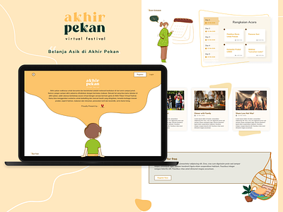 Akhir Pekan Virtual Fest Landing Page design event app figma figmadesign illustration landing page design landingpage ui uidesign uiinspirations