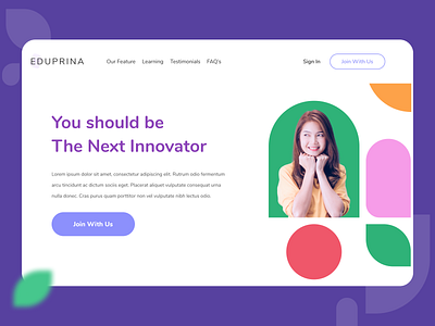 EduPrina - Landing Page Education Platform courses ecourse education education app education website landing page design landingpage trending uidesign uiinspirations