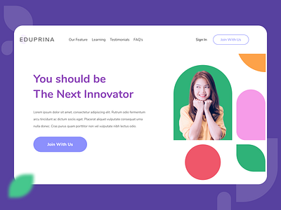 EduPrina - Landing Page Education Platform