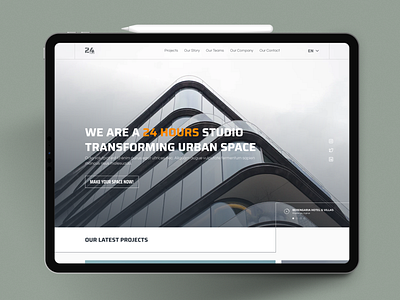 24 HOUR - Architect Website architect builder building building design clean contractor house interior landing page landingpage simple ui uidesign white space