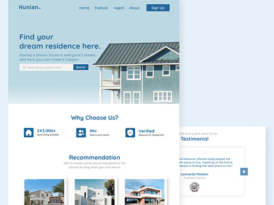 Hunian - Landing Page Design