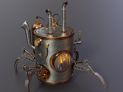 Steambot 01 3d illustration steampunk