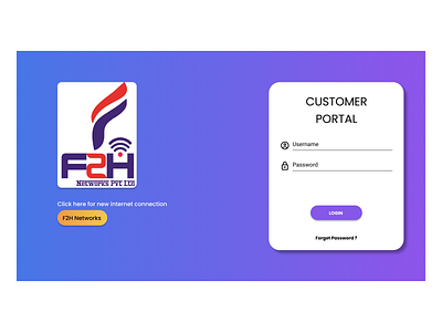 ISP Login Portal design flat minimal ui ux web website