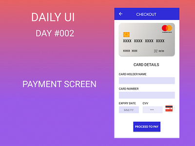 Daily UI #002 - Payment Screen 002 checkout credit card checkout creditcard daily 100 challenge dailyui design flat minimal payment ui user experience user interface user interface design ux