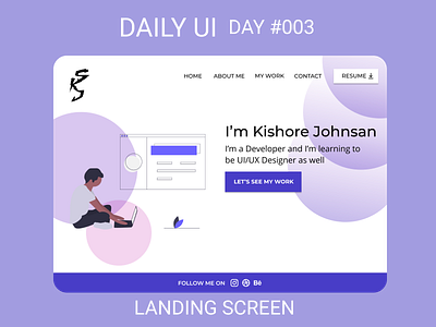 Daily UI #003 - Landing Page 003 daily 100 challenge dailyui design flat landing landingpage minimal portfolio ui user experience user interface user interface design ux