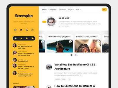 Screenplan WordPress Theme blog responsive wordpress