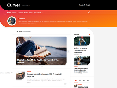 Curver WordPress Theme blog free magazine responsive wordpress wordpress theme