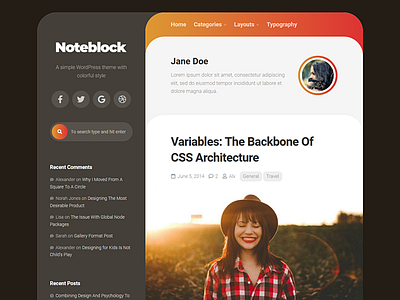 Noteblock WordPress Theme blog free responsive wordpress