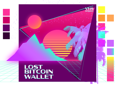 Lost Bitcoin Wallet aesthetic aestheticartgallery cd artwork design illustration retrowave synthwave synthwavevibes t shirt typography vector