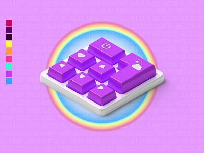 3D Mini Keyboard 3d adobe illustrator clicky clicky design illustration keyboard plastic raster weekday warmup