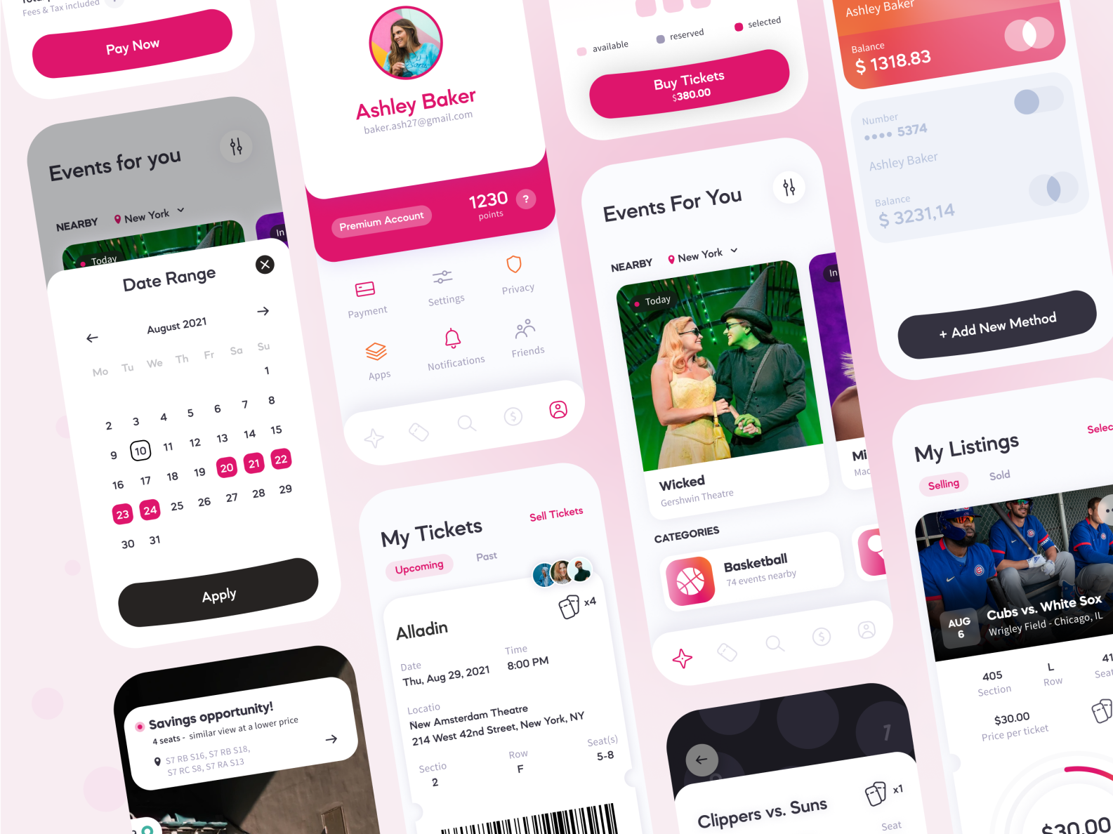 Ticket App UI Screens by Mr. Artstak on Dribbble