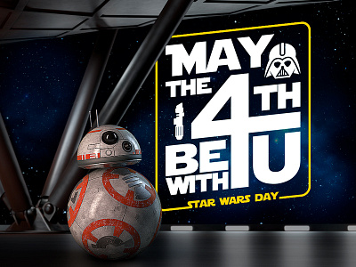 May The 4th Be With U - Star Wars Day bb8 darth droid force galaxy light may saber space star star wars vader