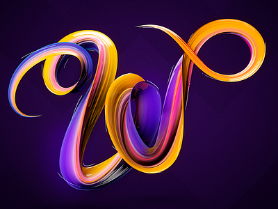 36 Days of Type - W 36 days of type 36daysoftype 3d c4d design letter lettering type typo w