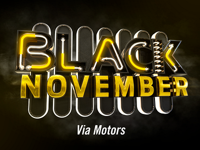 Black November 3d black black friday c4d cinema4d friday jeep letterring lights neon november