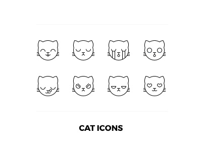 Cat icons cat emojis icon outline sketchapp