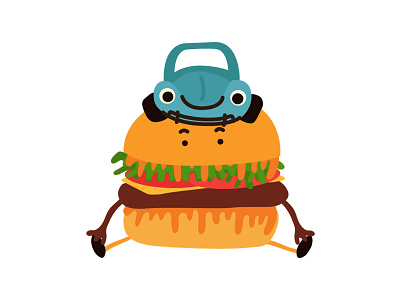 Hamburger character friends hamburger illustration vector