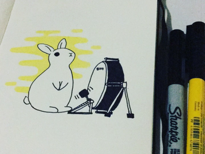 Bunny ink illustration
