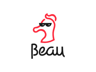 Beau - Beta beau brand cool icon logo seahorse vector