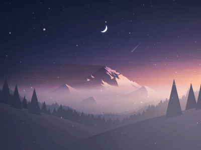 Mountain after effects animation clouds fog gif illustration landscape mountain snow sunset