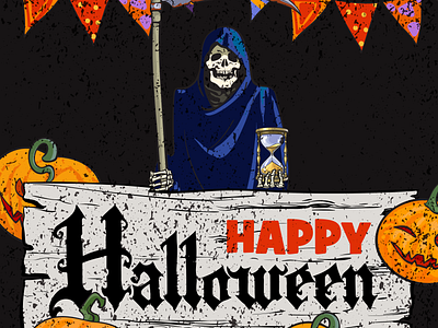 Happy Halloween design illustration illustrator lettering minimal vector