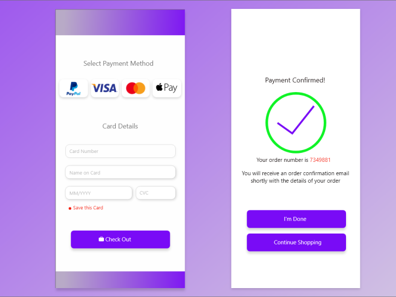 Day 2 of UI Challenge. Credit Card Checkout by Sebastian Sears on Dribbble