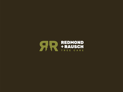 Redmond+Rausch Tree Care branding brown green logo logo design services tree tree services vector