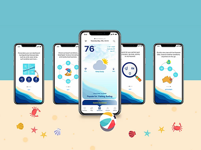 B-ForeSea: All in one water sport forecast app design mobile app ui user experience design ux