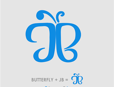 JB Butterfly branding design icon logo typography