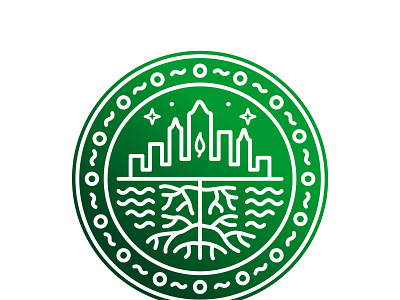 Green city branding design icon logo