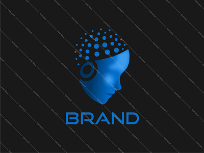 Creative mind artificial intelligence brand branding creative mind data design digital face head logo mind minimal robot vector woman