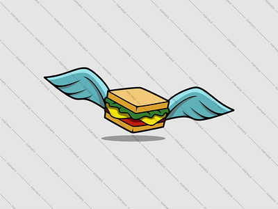 Angel sandwich beverage brand branding burger delivery design fly food logo minimal restaurant rnb sandwich vector wing