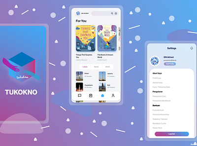 Tukokno blue design gradient mobile app portfolio purple shop ui ui ux