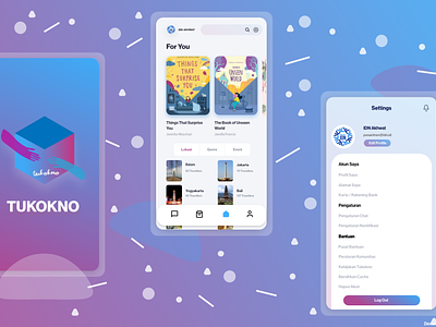 Tukokno blue design gradient mobile app portfolio purple shop ui ui ux
