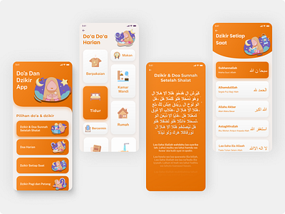 Dzkir & Prayer App gradient muslim orange prayer ui ui ux uiux ux