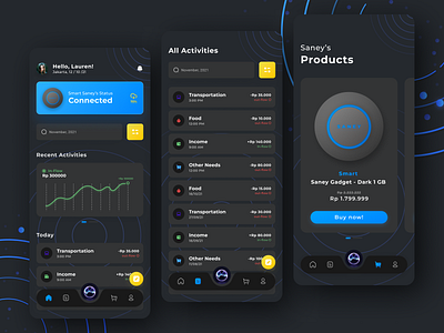 Assistant Finance App Concept - Dark Theme