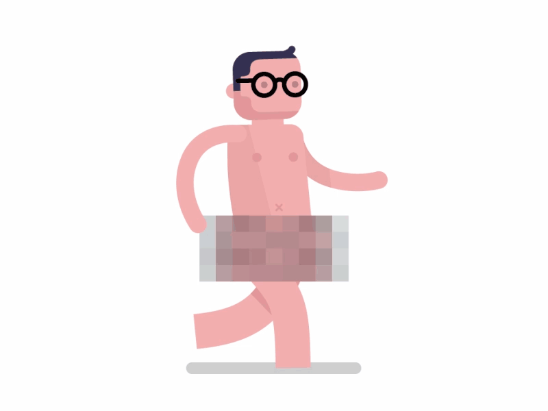 Nothing but vectors after effects character animation fraser davidson gif illustrator naked walk cycle
