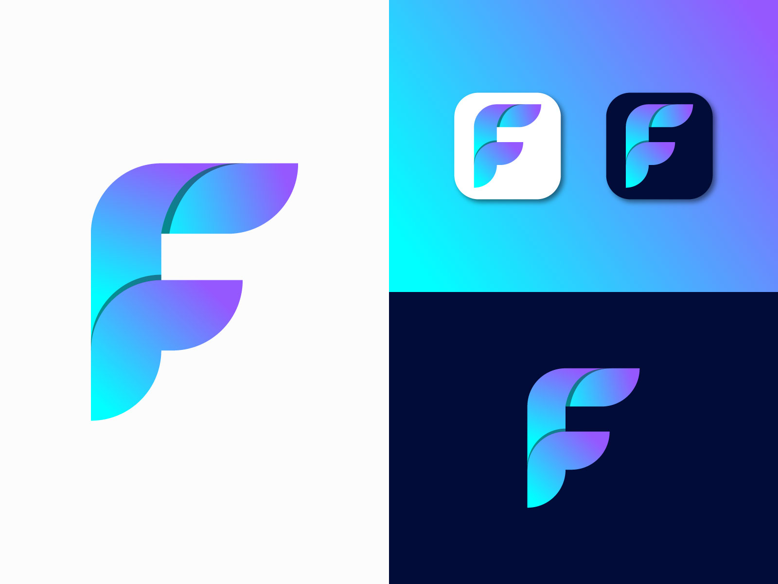 F Modern Logo by Md Rajib Hossain on Dribbble