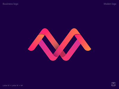 W + M Modern logo design