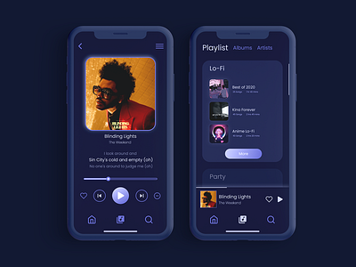 Minimal Music Player UI adobexd app design illustration iphone x minimal music music player ui ux